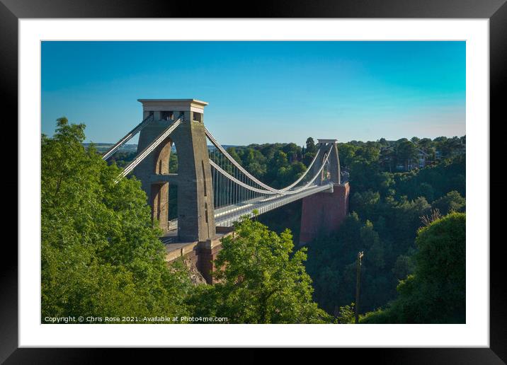 Clifton Suspension Bridge Framed Mounted Print by Chris Rose