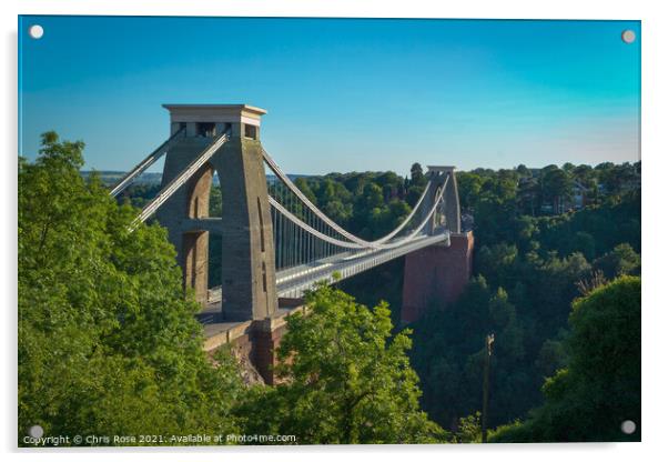 Clifton Suspension Bridge Acrylic by Chris Rose