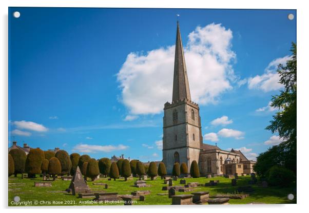 Painswick church Acrylic by Chris Rose