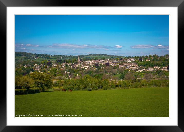 Painswick in the Cotwolds countryside Framed Mounted Print by Chris Rose
