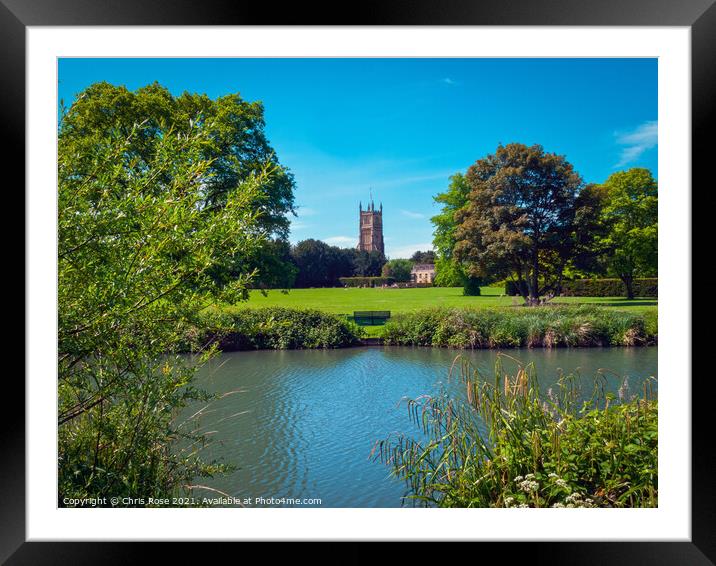 Cirencester Abbey Grounds Park Framed Mounted Print by Chris Rose