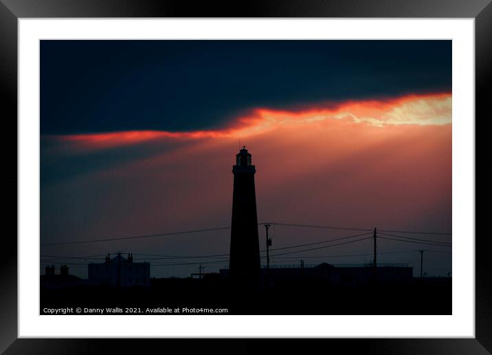 The Old Dungeness Lighthouse at Sunset Framed Mounted Print by Danny Wallis