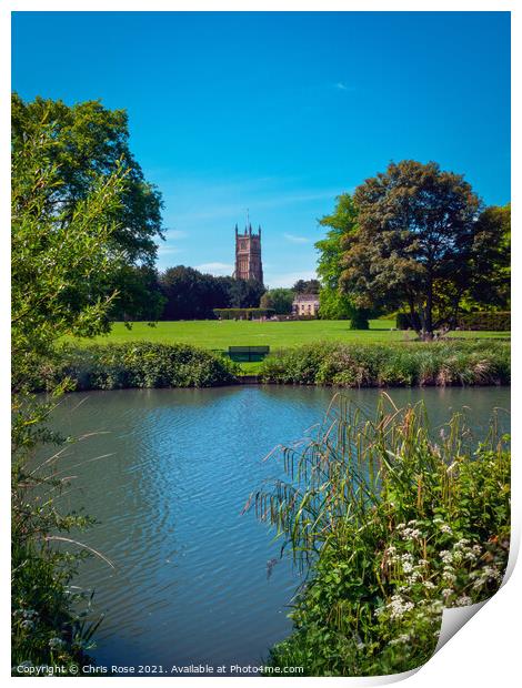 Cirencester Abbey Grounds Park Print by Chris Rose
