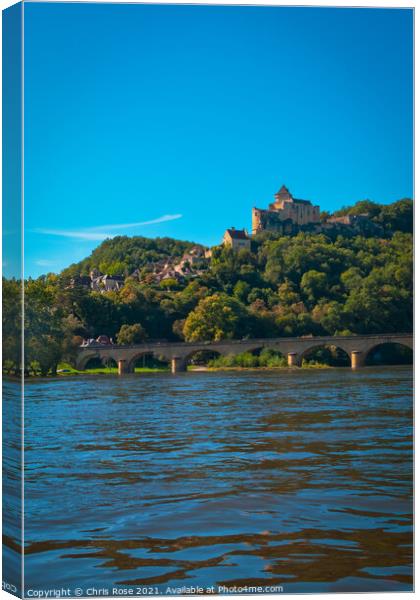 Castenaud-la-Chapelle and the Dordogne River Canvas Print by Chris Rose