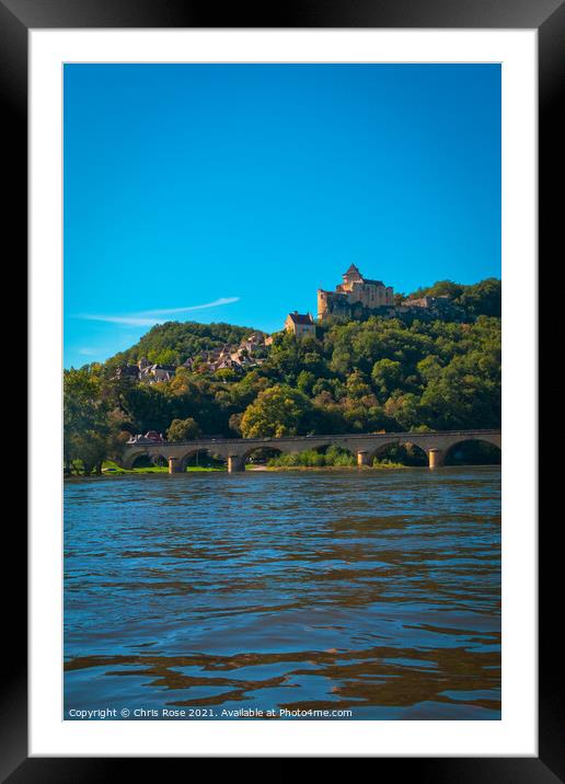 Castenaud-la-Chapelle and the Dordogne River Framed Mounted Print by Chris Rose
