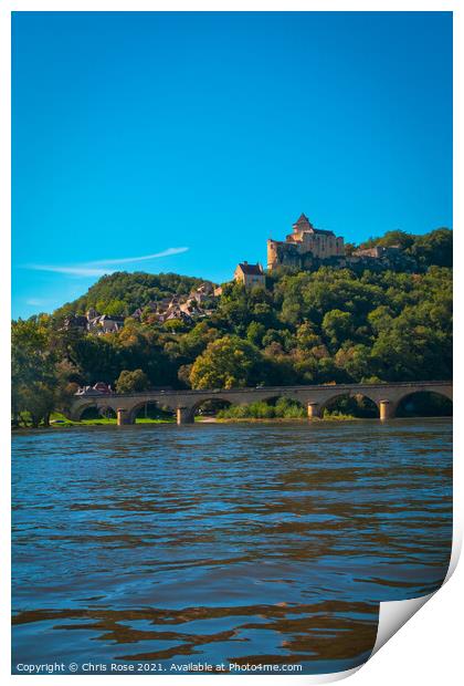 Castenaud-la-Chapelle and the Dordogne River Print by Chris Rose