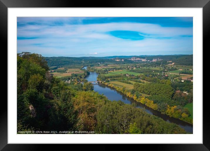 Dordogne River view from Domme Framed Mounted Print by Chris Rose