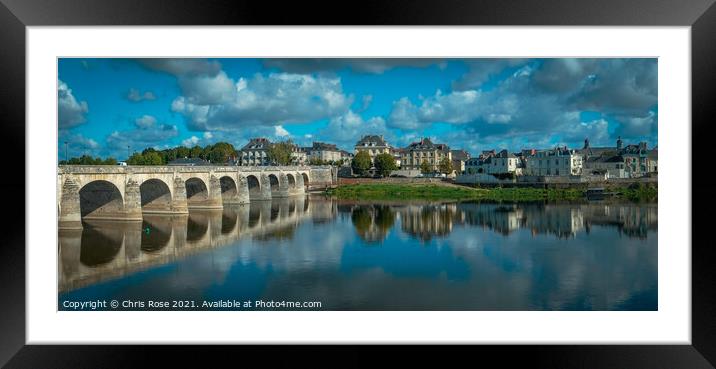 Saumur, the River Loire on a sunny autumn day Framed Mounted Print by Chris Rose