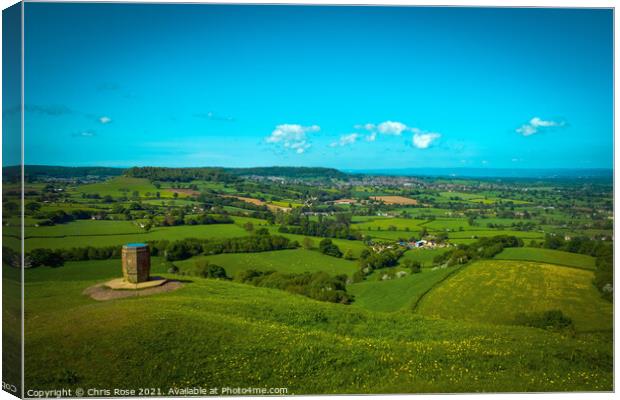 Cotswold Way long distance footpath passes Coaley  Canvas Print by Chris Rose