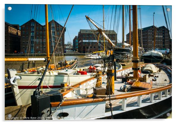 Gloucester Docks Acrylic by Chris Rose