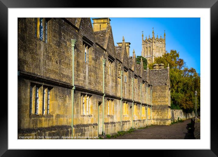 Chipping Campden, Almshouses and church Framed Mounted Print by Chris Rose