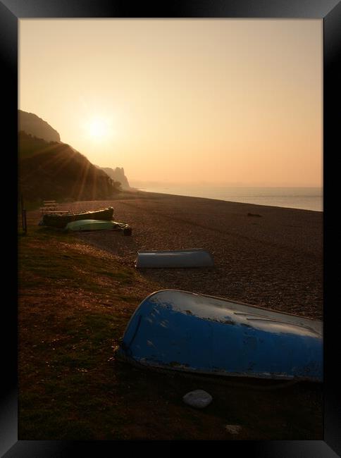 Branscombe Boats Portrait Framed Print by David Neighbour