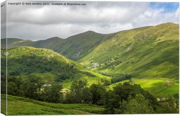 The Upper Troutbeck Valley in Summer Canvas Print by Nick Jenkins