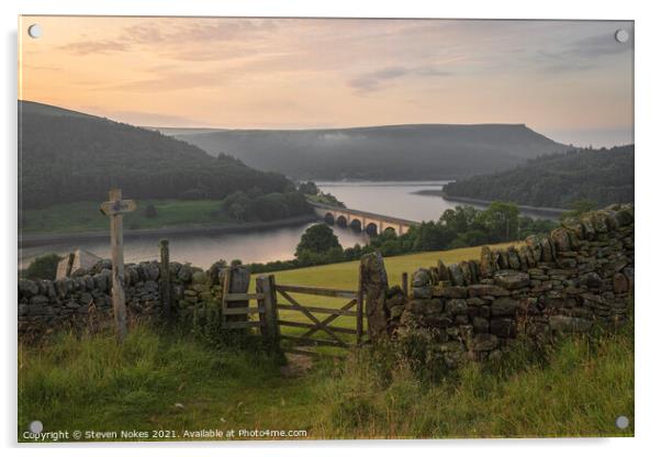 Majestic Sunrise over Bamford Edge Acrylic by Steven Nokes