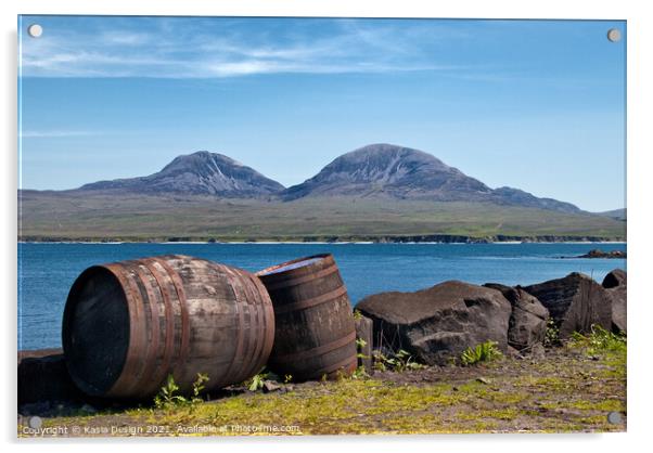 Whisky Vats and the Paps of Jura Acrylic by Kasia Design