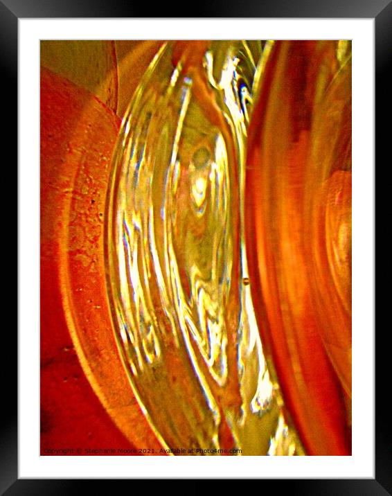 Golden shapes Framed Mounted Print by Stephanie Moore