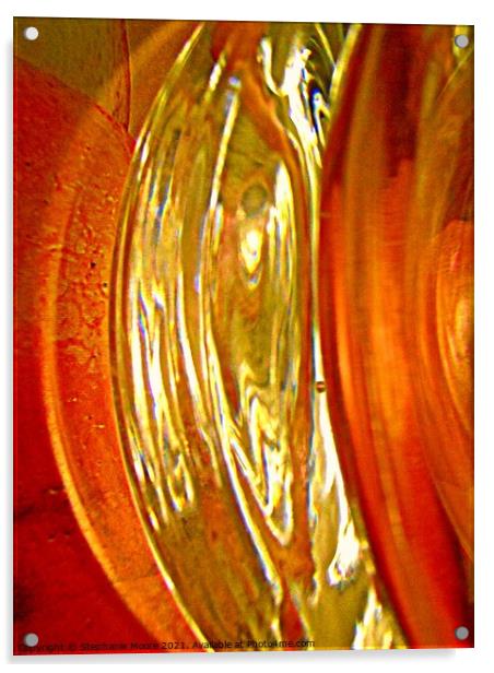 Golden shapes Acrylic by Stephanie Moore