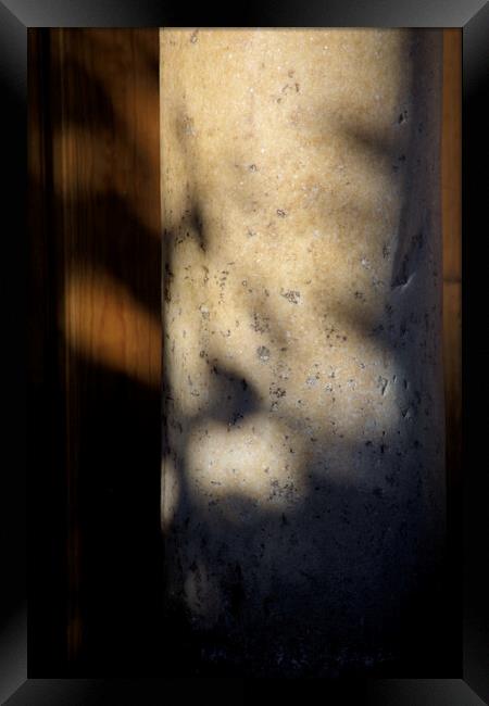 Detail of a marble column with light and shadow Framed Print by Jose Manuel Espigares Garc
