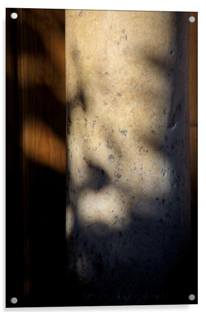 Detail of a marble column with light and shadow Acrylic by Jose Manuel Espigares Garc