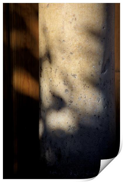 Detail of a marble column with light and shadow Print by Jose Manuel Espigares Garc