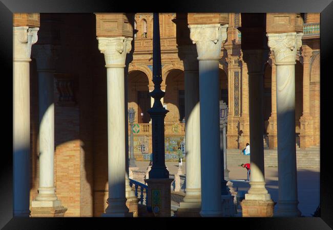 Details of some columns in Seville Framed Print by Jose Manuel Espigares Garc