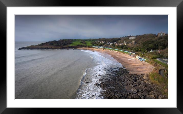 Langland Bay on the Gower Peninsula Framed Mounted Print by Leighton Collins