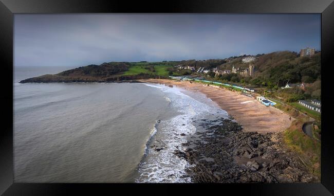 Langland Bay on the Gower Peninsula Framed Print by Leighton Collins