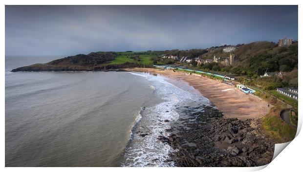 Langland Bay on the Gower Peninsula Print by Leighton Collins
