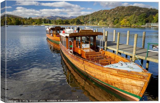 Lake Windermere Ferry Canvas Print by Philip Brookes