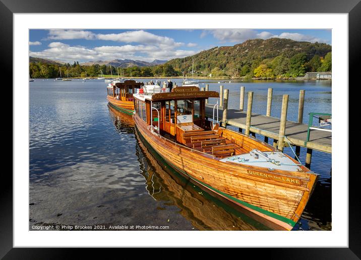 Lake Windermere Ferry Framed Mounted Print by Philip Brookes