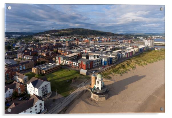 The marina estate in Swansea by drone Acrylic by Leighton Collins
