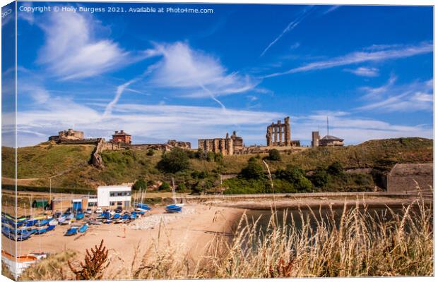 Tynemouth Priory standing on the hill over looking the north sea to want of any other ships arriving   Canvas Print by Holly Burgess