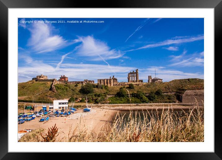 Tynemouth Priory standing on the hill over looking the north sea to want of any other ships arriving   Framed Mounted Print by Holly Burgess