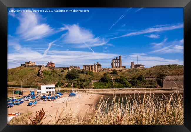 Tynemouth Priory standing on the hill over looking the north sea to want of any other ships arriving   Framed Print by Holly Burgess