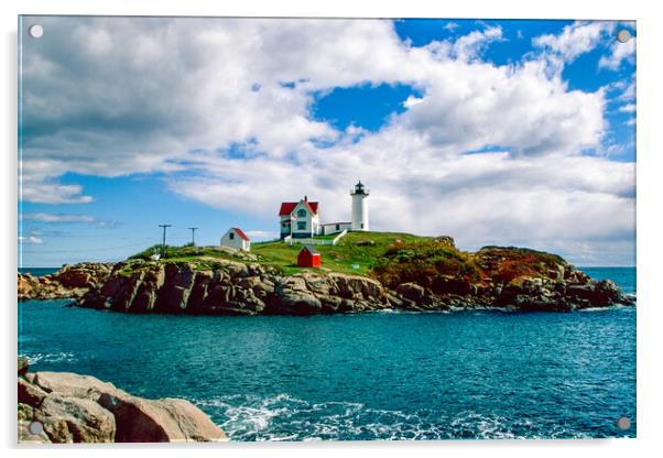 Nubble Lighthouse Acrylic by Gerry Walden LRPS
