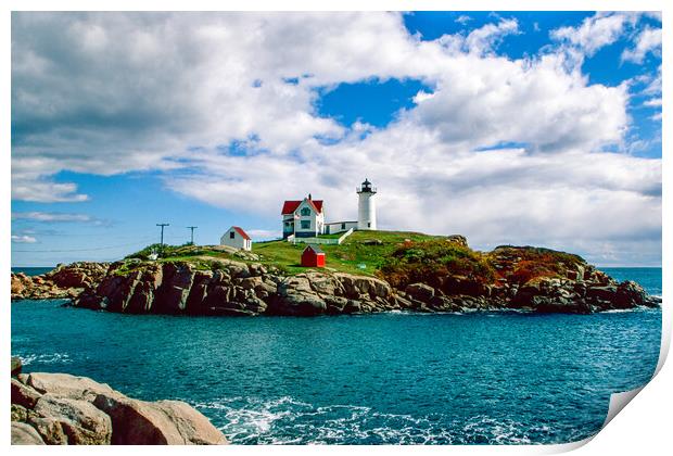 Nubble Lighthouse Print by Gerry Walden LRPS