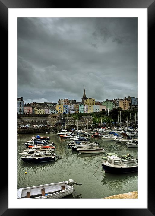 Tenby Harbour Framed Mounted Print by Steve Purnell