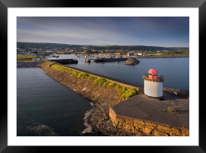 Burry Port Lighthouse and marina Framed Mounted Print by Leighton Collins