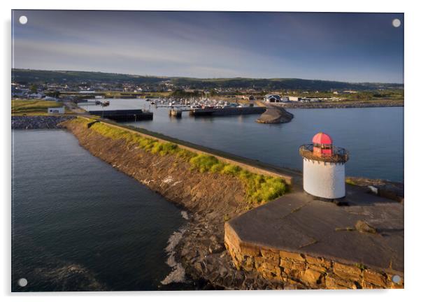 Burry Port Lighthouse and marina Acrylic by Leighton Collins