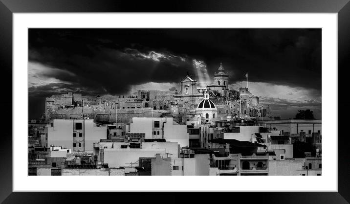 Dramatic Architecture in Black and White City of t Framed Mounted Print by Maggie Bajada