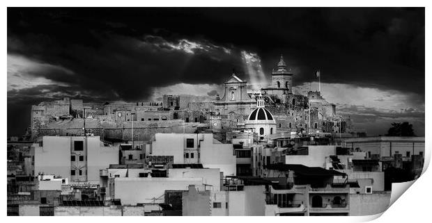 Dramatic Architecture in Black and White City of t Print by Maggie Bajada