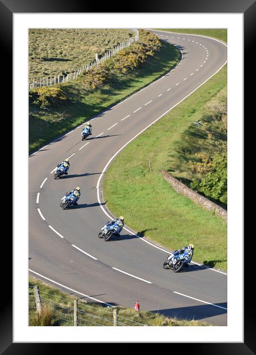 IOM TT road races, Ian Lougher MMX500 Suter two stroke Framed Mounted Print by Russell Finney