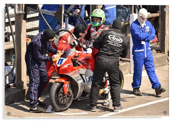 2016 IOM TT road races, Cameron Donald – Wilson Craig Honda Acrylic by Russell Finney