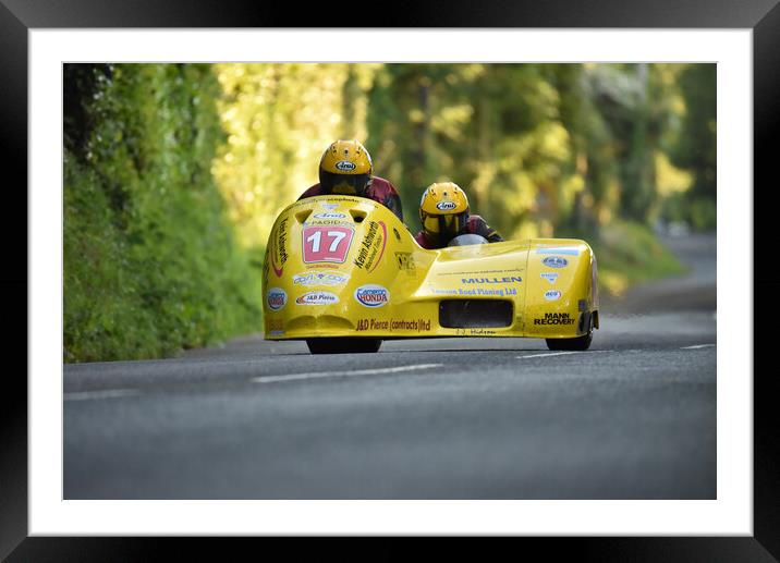 2016 IOM TT road races, Gordon Shand/Philip Hyde Framed Mounted Print by Russell Finney