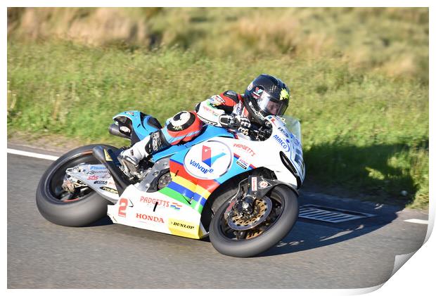 2016 IOM TT road races, Bruce Anstey – Valvoline Padgetts Honda Print by Russell Finney