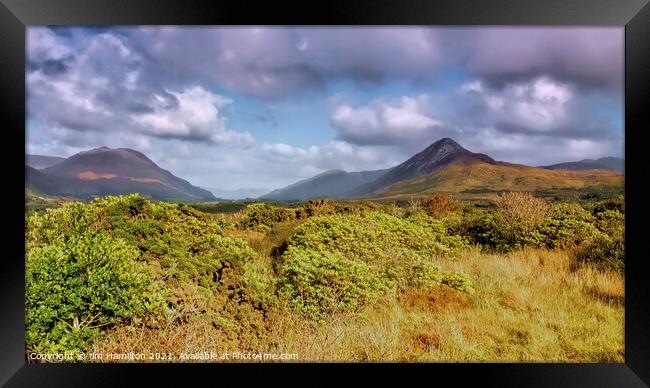 Connemara Mountains, Ireland Framed Print by jim Hamilton