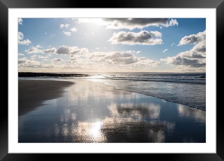 Croyde beach reflections Framed Mounted Print by Tony Twyman