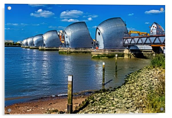 Thames Barrier Acrylic by Joyce Storey
