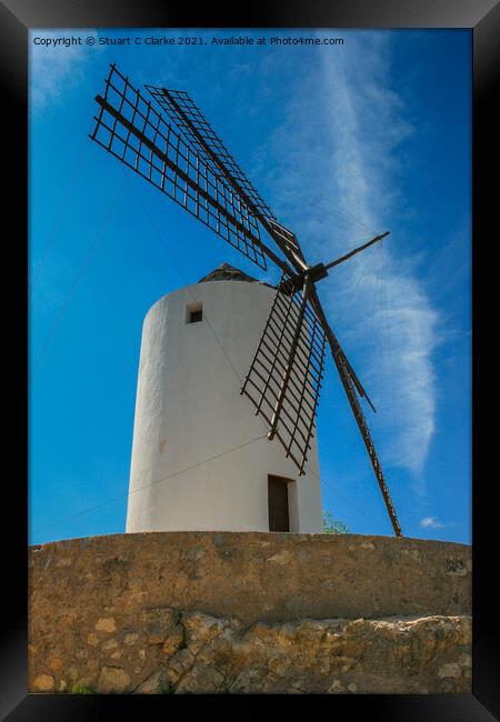 Windmill Framed Print by Stuart C Clarke