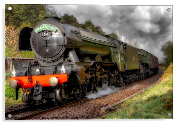 The Flying Scotsman Acrylic by Alan Simpson
